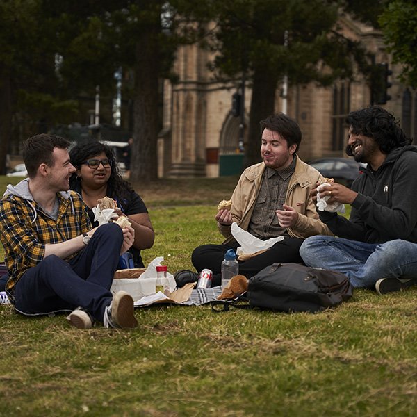 Group of people having a picnic in Glasgow
