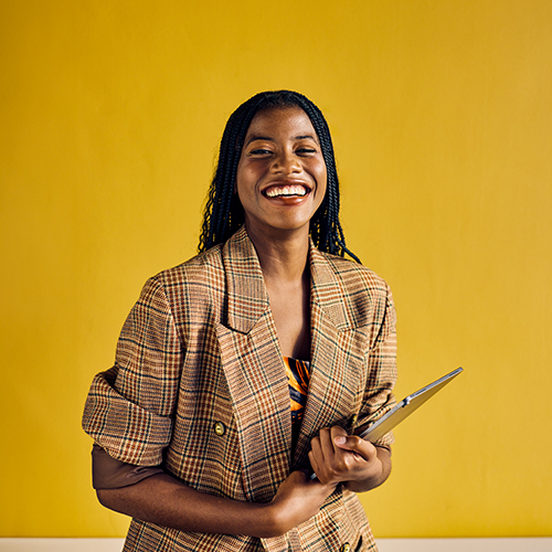 Woman looking at the camera