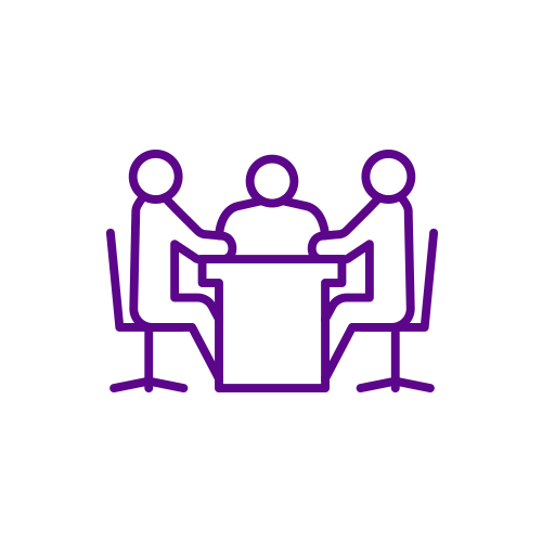 Pictogram of people sitting at a table