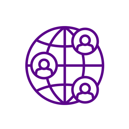 Pictogram of world with people