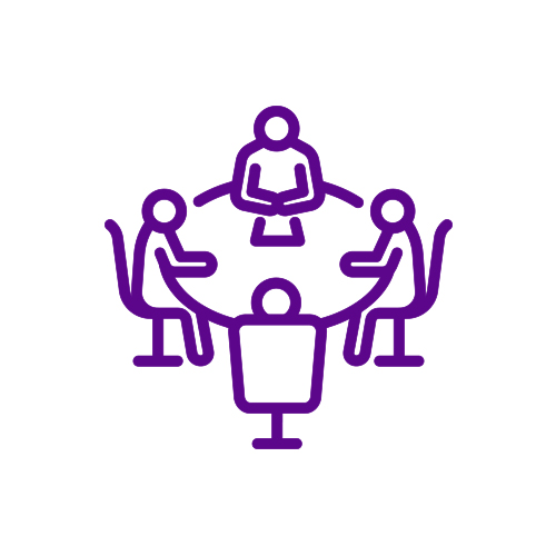 Pictogram of people round a table