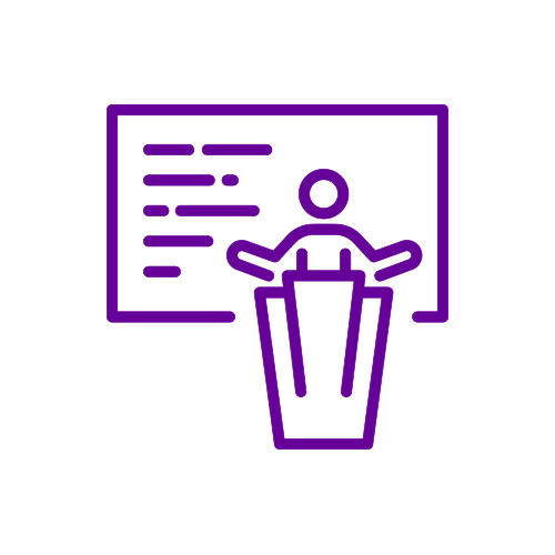 Pictogram of person presenting