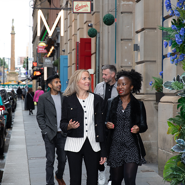 People walking along Miller Street