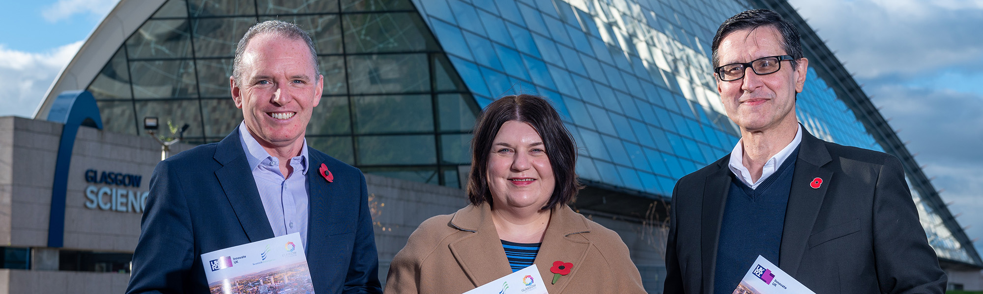 Adrian Gillespie, Chief Executive of Scottish Enterprise, Susan Aitken, Leader of Glasgow City Council and Indro Mukerjee, Chief Executive Officer of Innovate UK