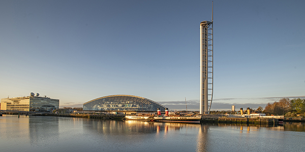 Exterior of the Glasgow Science Centre