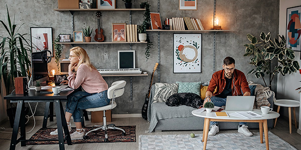 Couple working from home