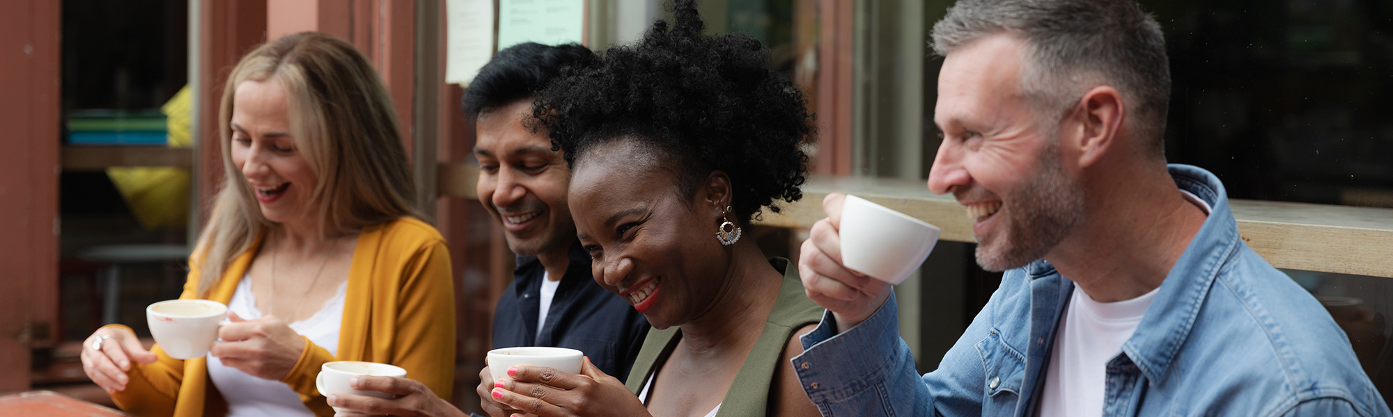 People having coffee